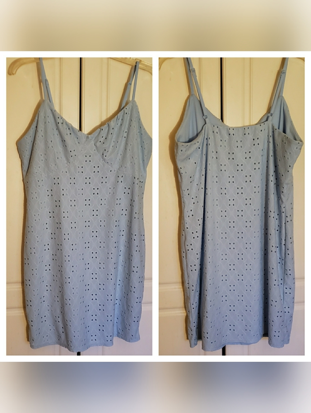Light Blue Eyelet Slip Dress
